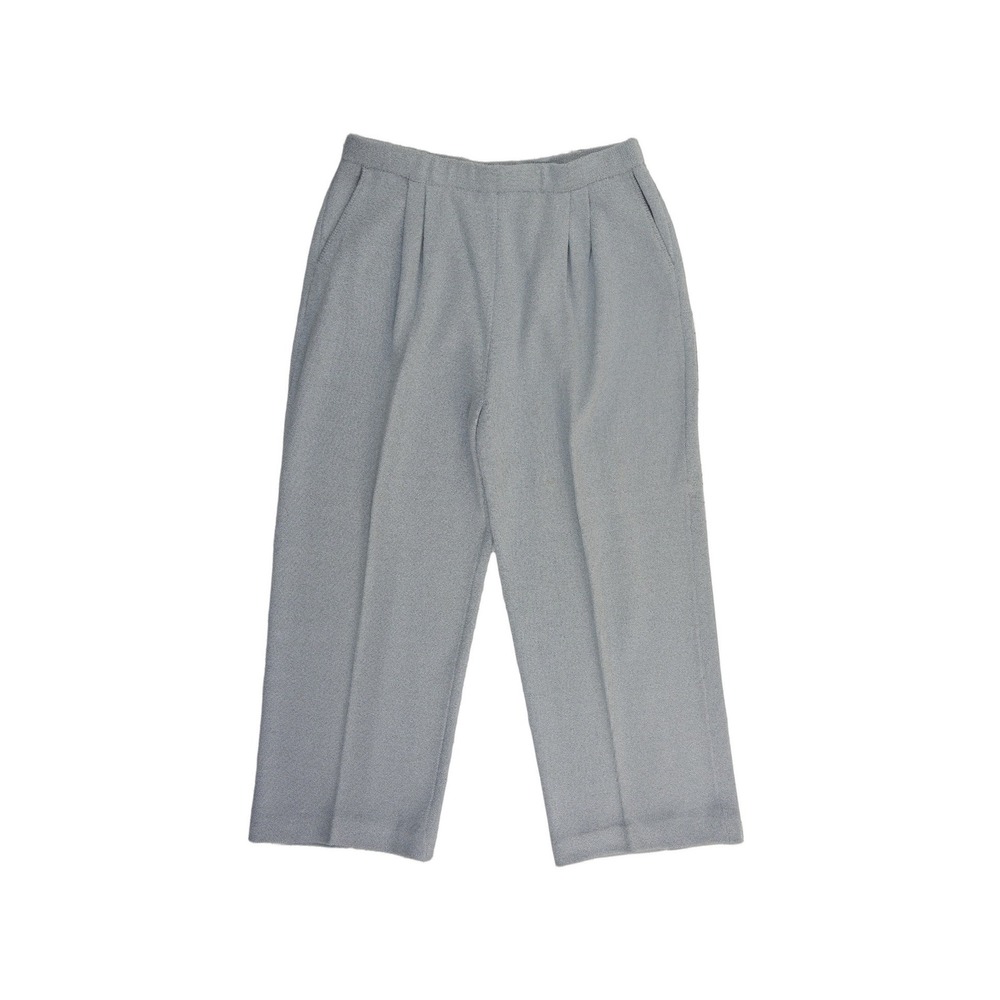 St John Collection Knit Pants Womens Size 14 Blue‎ Gray Pleated Elastic Waist